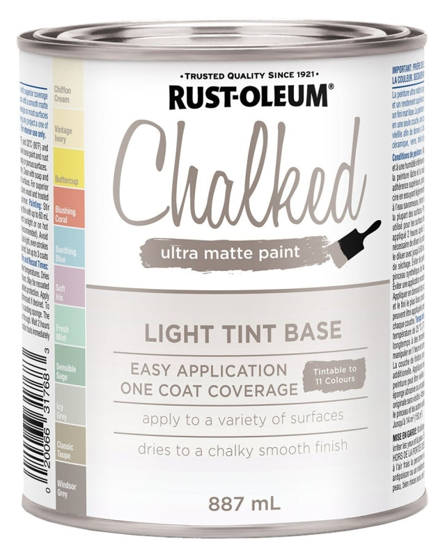 Rust-Oleum 299383 Chalk Paint, Ultra Matte, Light Tint, 887 mL