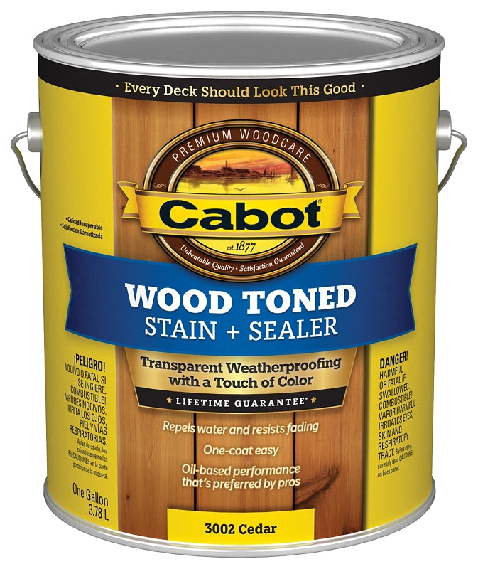 Cabot 3000 Series 140.0003002.007 Deck and Siding Stain, Cedar, Liquid, 1 gal