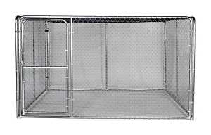 Stephens Pipe & Steel Silver DKS11010 Dog Kennel, 10 ft OAL, 10 ft OAW, 6 ft OAH, Steel, Galvanized