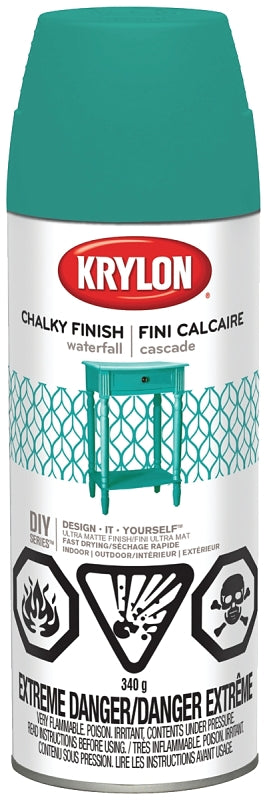 Krylon 4112 Chalk Spray Paint, Waterfall, 12 oz, Can