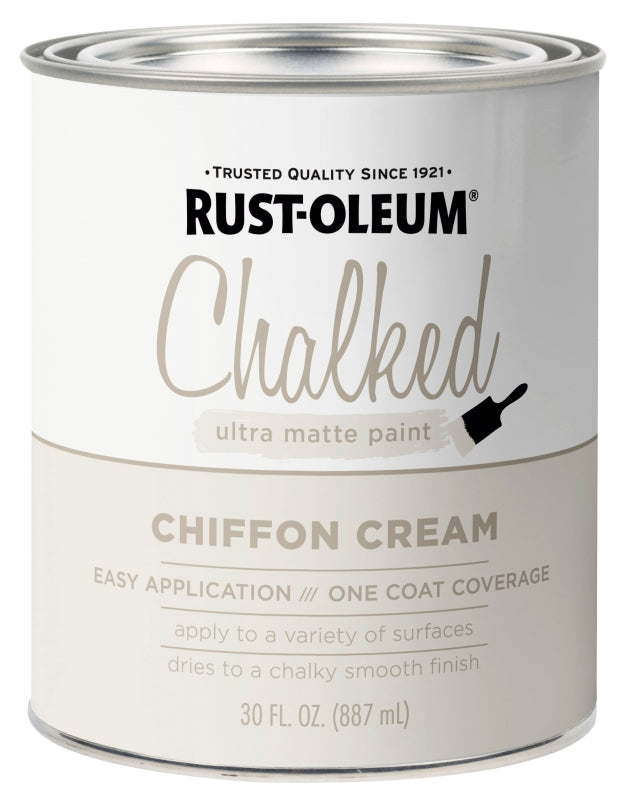 Rust-Oleum 329598 Chalk Spray Paint, Ultra Matte Chalky, Chiffon Cream, 30 oz, Can