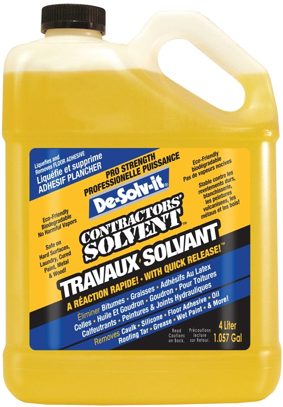 De-Solv-it 11849 Contractor Solvent, 1 gal, Liquid, Citrus, Clear/Orange