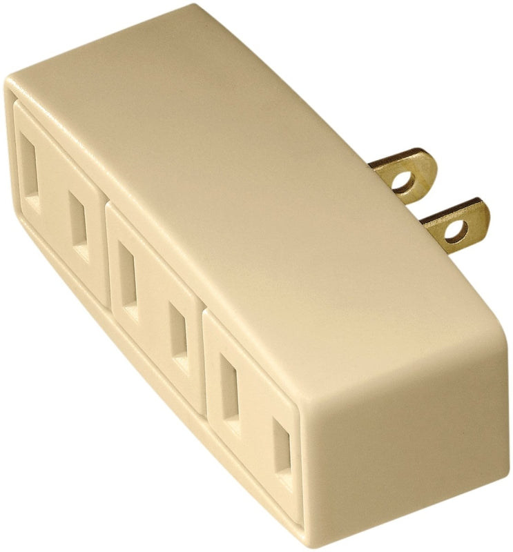 Eaton Wiring Devices BP1747V Outlet Adapter, 2 -Pole, 15 A, 125 V, 3 -Outlet, NEMA: NEMA 1-15R, Ivory