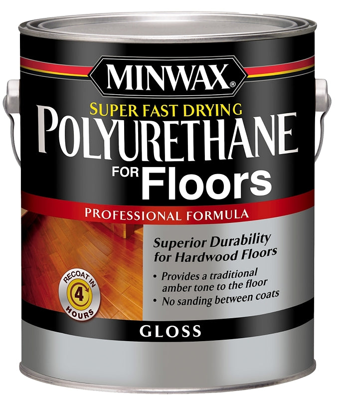 Minwax 130200000 Polyurethane, Gloss, Liquid, Clear, 1 gal, Can