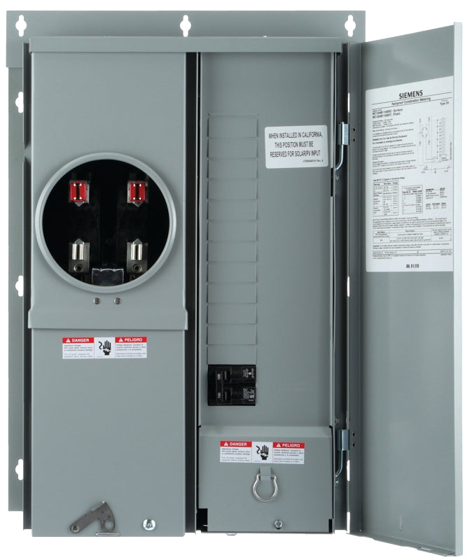 Siemens MC1224B1100EFC Meter Combination Load Center, 100 A, 12 -Space, 4 -Jaw, 24 -Circuit, NEMA 3R Enclosure