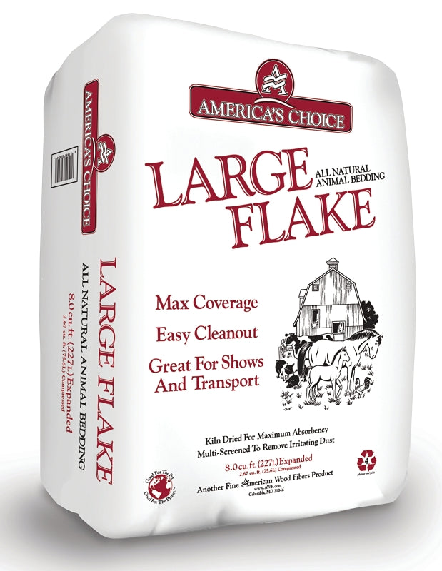 America's Choice 532.67P2LGEAC Flake Animal Bedding, Softwood, Natural