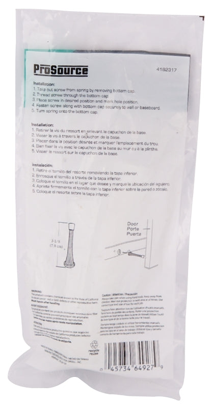 Prosource H62-B048-PS Heavy-Duty Spring, 5/16 in Dia Base, 3-1/8 in Projection, Plastic & Steel, White