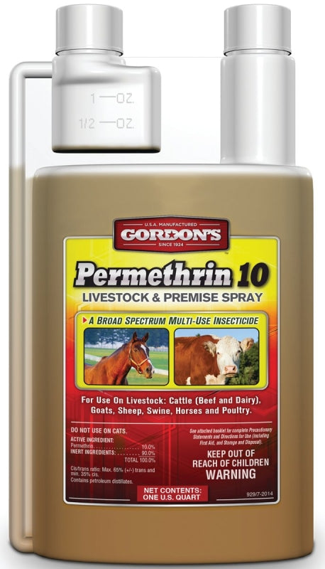 Gordon's 9291082 Livestock and Premise Spray, Liquid, Amber, Pungent, 1 qt