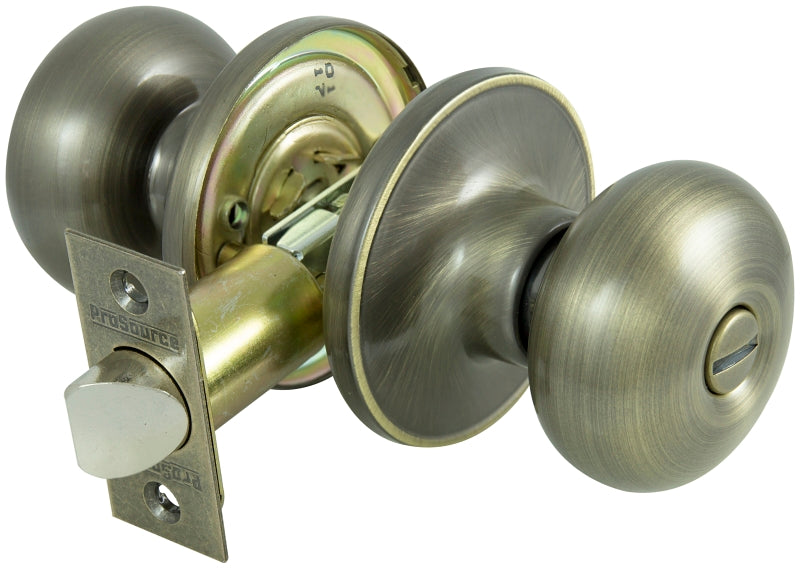 ProSource Privacy Lockset, Tubular Design, Antique Brass