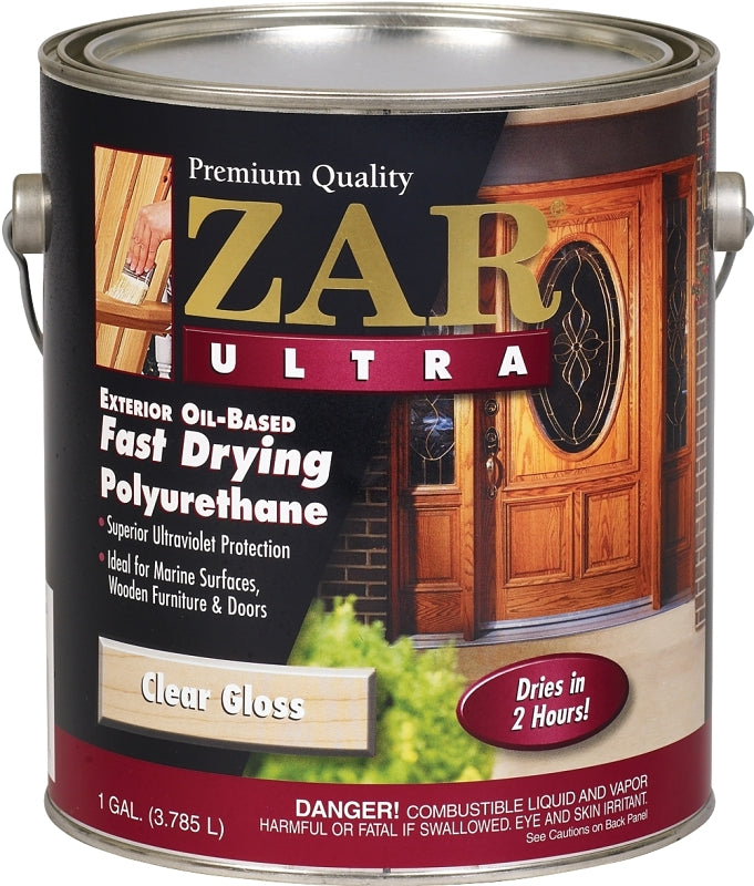 ZAR 34013 Exterior Polyurethane, Gloss, Liquid, Amber, 1 gal, Can