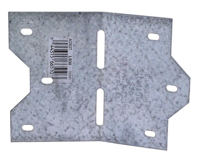 Simpson Strong-Tie LS LS30 Skewable Angle, 3-7/8 in H, Steel, Galvanized/Zinc