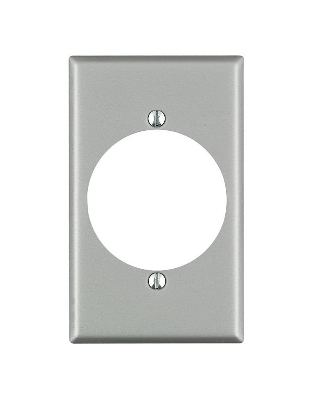 Leviton 04927 Wallplate, 4-1/2 in L, 2-3/4 in W, 1 -Gang, Steel, Silver, Aluminum, Flush Mounting