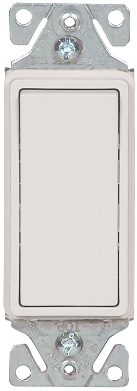 Eaton Wiring Devices 7503W-BOX Rocker Switch, 15 A, 120/277 V, 3-Way, Push Wire Terminal, Thermoplastic Housing Material