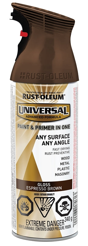 Rust-Oleum 246441 Enamel Spray Paint, Gloss, Espresso Brown, 340 g, Can