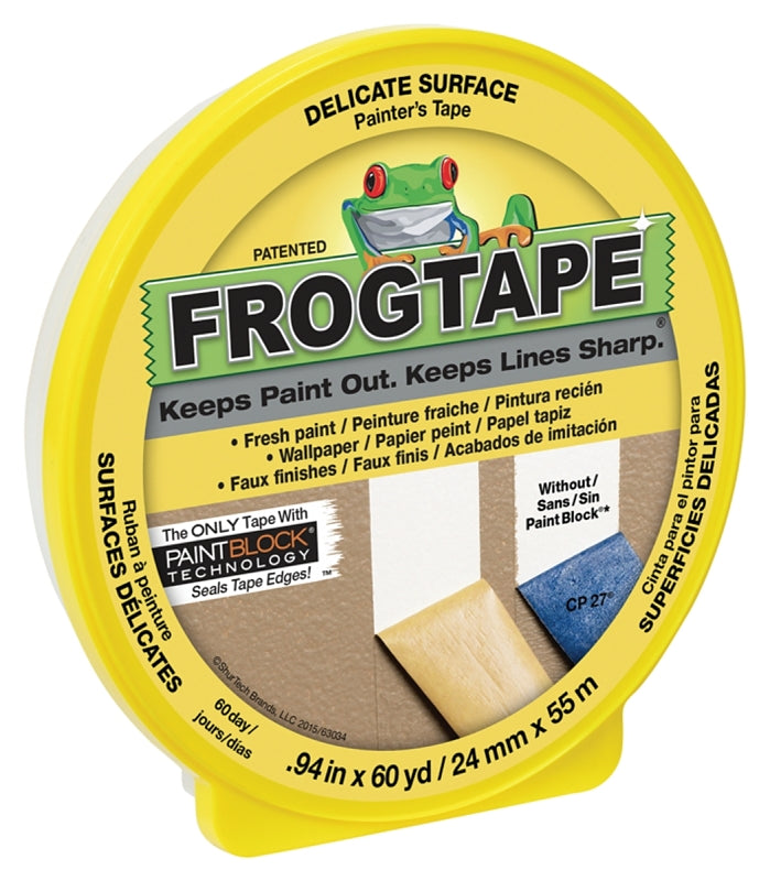 FrogTape 240482 Painting Tape, 60 yd L, 0.94 in W, Yellow