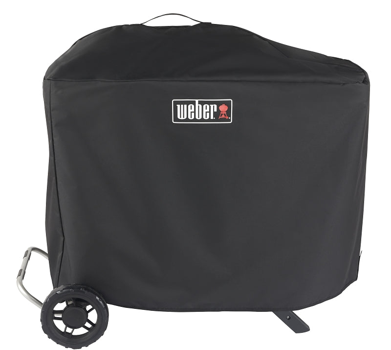 Weber 7770 Premium Grill Cover, 22 in W, 56.6 in D, 39.3 in H, Polyester, Black