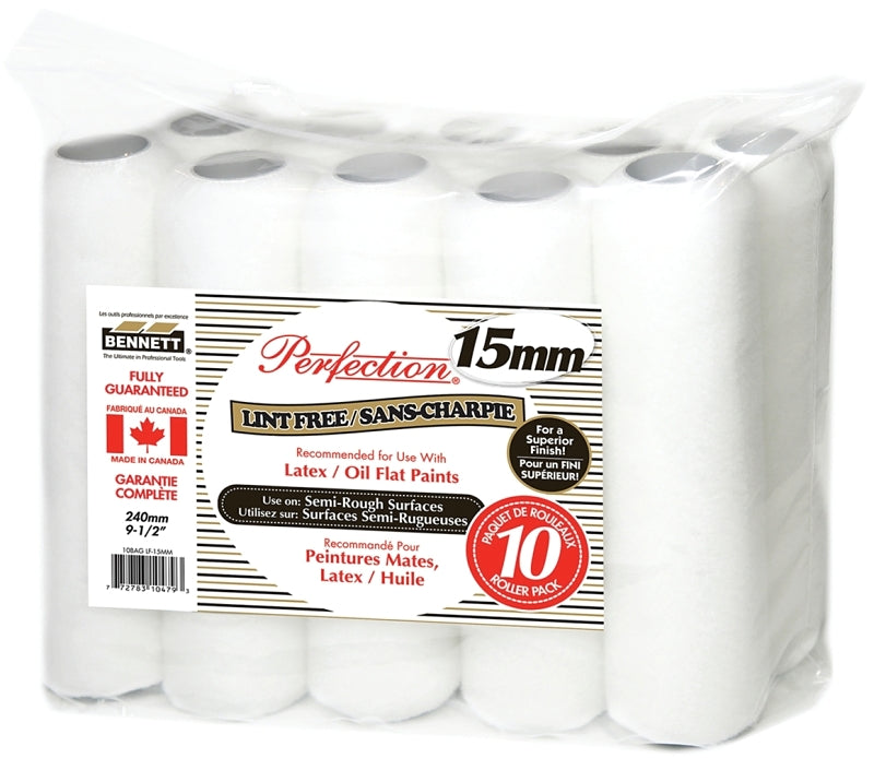 BENNETT 10PK LF-15MM Roller Refill, 15 mm Thick Nap, 240 mm L