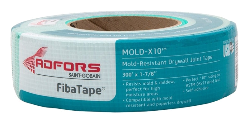 Adfors Mold-X10 FDW8664-U Drywall Tape Wrap, 300 ft L, 1-7/8 in W, 0.3 mm Thick, Green