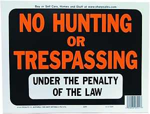 Hy-Ko Hy-Glo Series 3011 Identification Sign, No Hunting/Trespassing, Fluorescent Orange Legend, Plastic