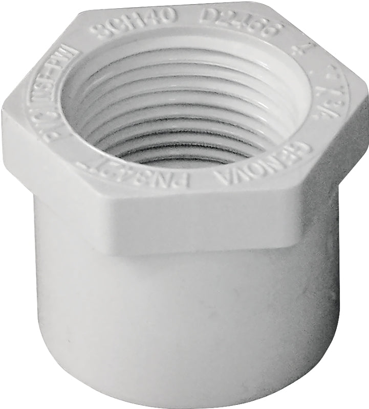 IPEX 435725 Reducing Bushing, 1 x 3/4 in, Socket x FPT, PVC, SCH 40 Schedule