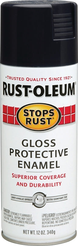 Rust-Oleum 7779830 Rust Preventative Spray Paint, Gloss, Black, 12 oz, Can