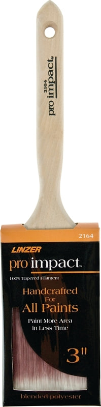 Linzer WC 2164-3 Paint Brush, 3 in W, 3 in L Bristle, Polyester Bristle, Sash Handle