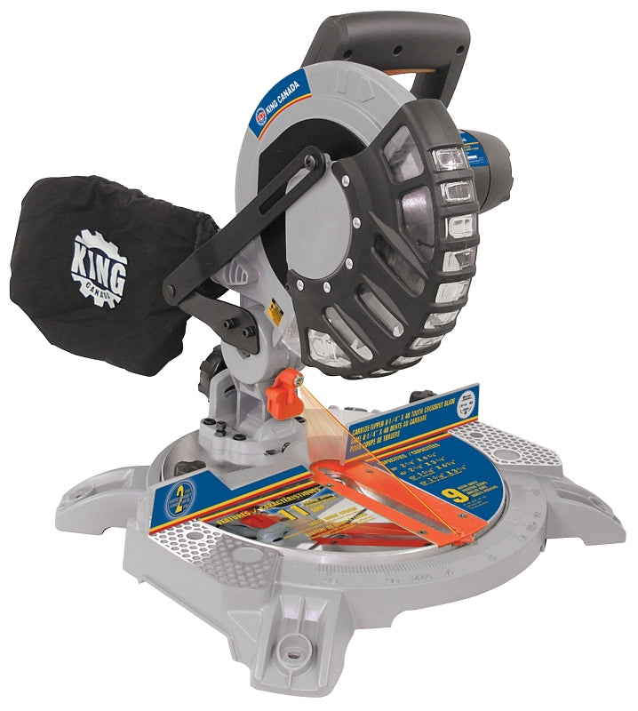 King Canada 8320SC Miter Saw, 1-3/16 x 3-1/4 in Cutting Capacity, 5500 rpm Speed, 45 deg Max Miter Angle