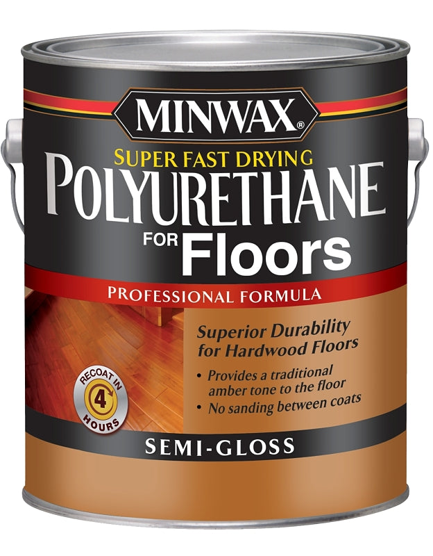 Minwax 130210000 Polyurethane, Semi-Gloss, Liquid, Clear, 1 gal, Can