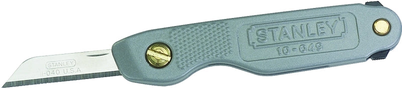 Stanley 10-049 Pocket Knife, Stainless Steel Blade, 1-Blade, Gray Handle