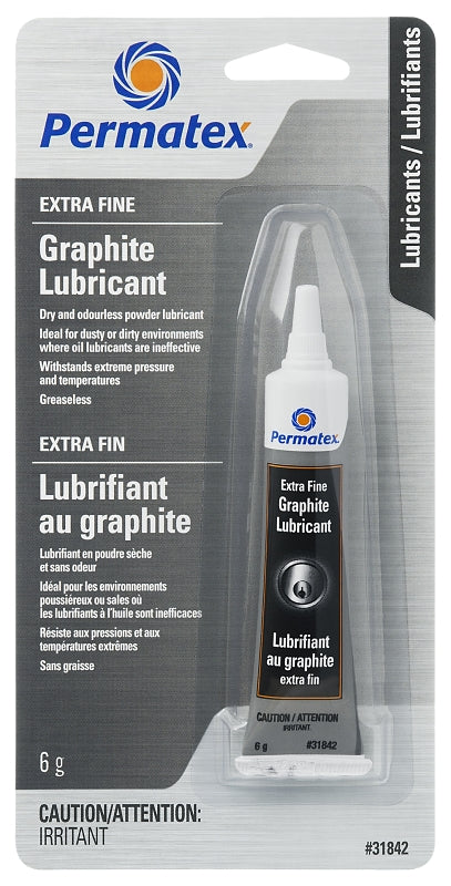 Permatex 31842 Graphite Lubricant, 6 g Tube, Powder