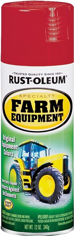 RUST-OLEUM 7466830 Farm Equipment Spray Paint, Gloss, International Red, 12 oz, Aerosol Can