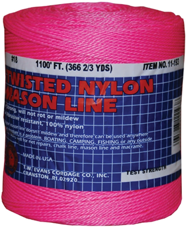 T.W. Evans Cordage 11-193 Mason Line, 1088 ft L Line, Pink Line