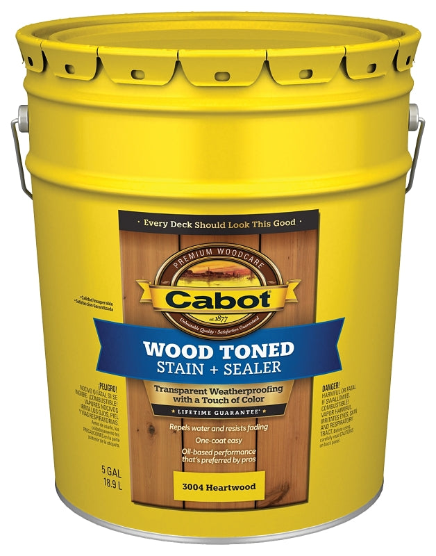 Cabot 3000 Series 140.0003004.008 Exterior Stain, Wood Toned, Heartwood, Liquid, 5 gal, Pail