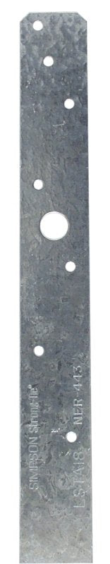Simpson Strong-Tie LSTA LSTA18 Strap Tie, 20 ga Gauge, Steel, Galvanized/Zinc