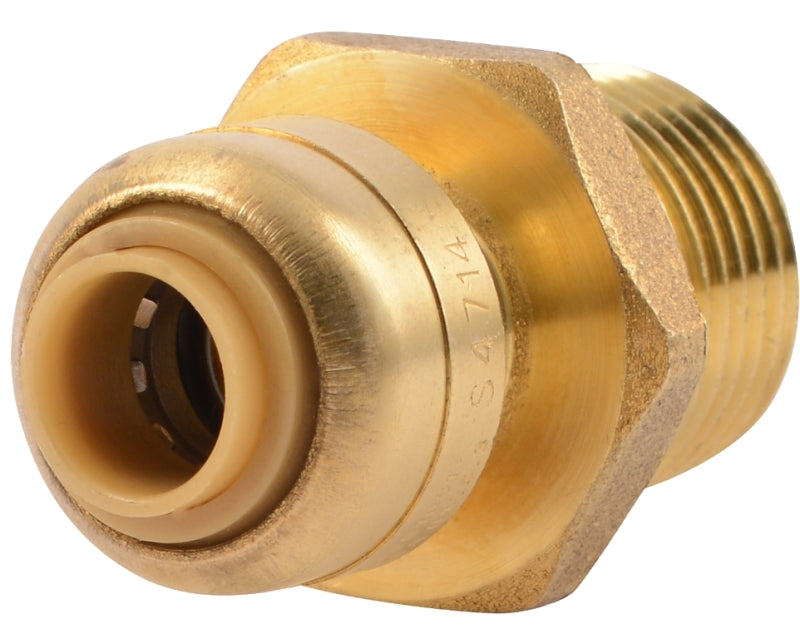 SharkBite U110LFA Pipe Connector, 1/4 x 1/2 in, MNPT, Brass, 200 psi Pressure