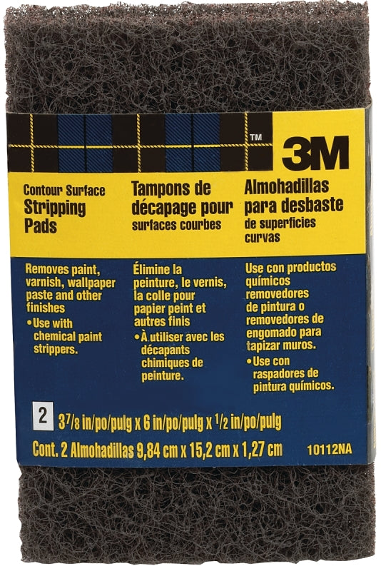 3M 10112NA Stripping Pad, 3-3/4 in L, 6 in W, Steel Wool Abrasive