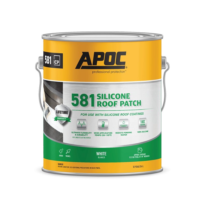 APOC Armor Flash AP-581 Series AP-5811 Silicone Roof Patch, White, Liquid, 1 gal, Pail