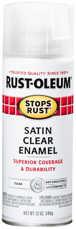 Rust-Oleum 285092 Rust Preventative Spray Paint, Satin, Clear, 12 oz, Can