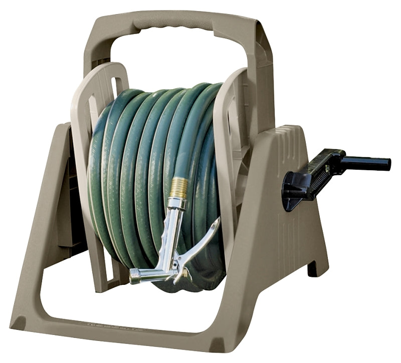 Suncast TSA100M Hose Reel, 5/8 in Hose, 100 ft of 5/8 in Hose, Swing-Up Handle, Vinyl