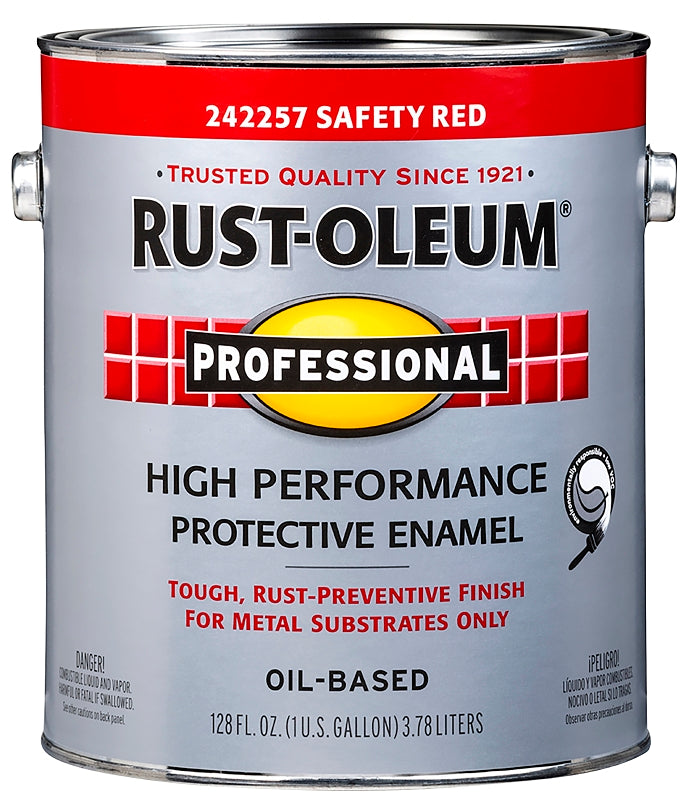 RUST-OLEUM PROFESSIONAL 242257 Enamel, Gloss, Safety Red, 1 gal Can