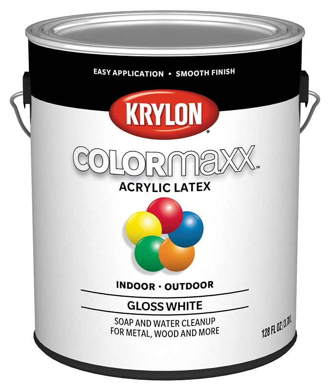 Krylon K05649007 Paint, Gloss, White, 1 gal