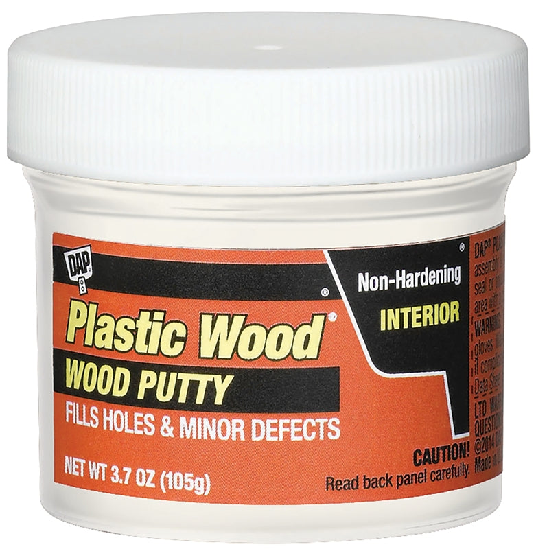 DAP 7079821245 Wood Putty, Solid, Mild, Pleasant, White, 3.7 oz, Tub