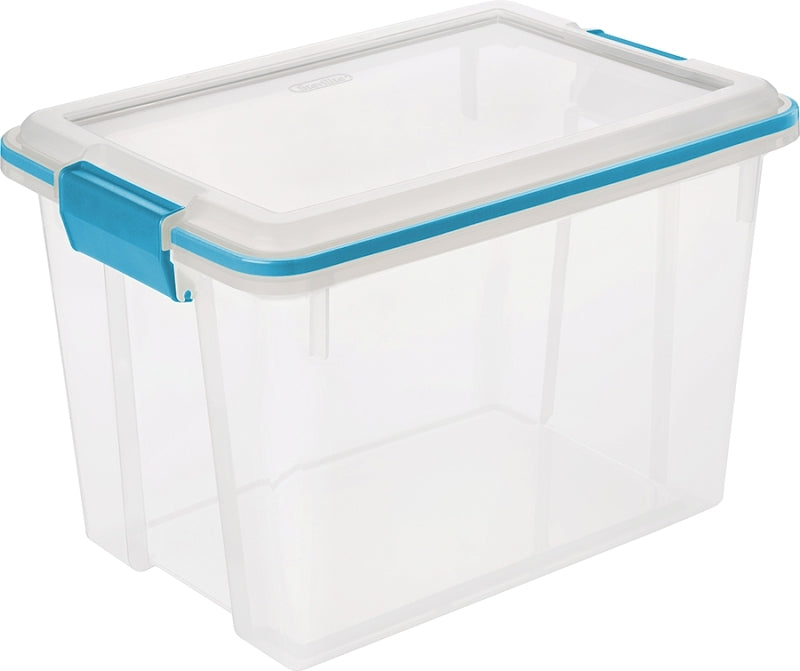 Sterilite 19324306 Gasket Box, Plastic, Blue Aquarium/Clear, 16-1/8 in L, 11-1/4 in W, 10-7/8 in H