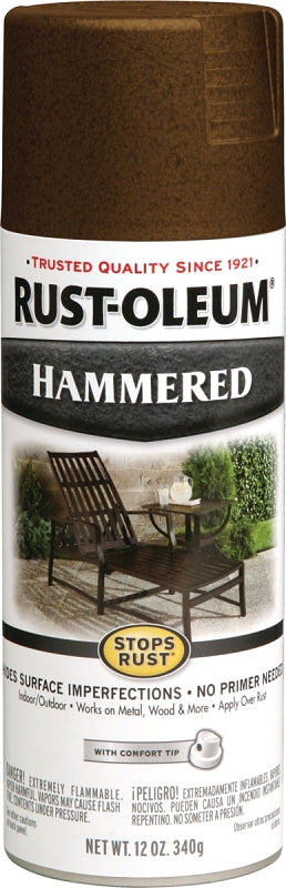 Rust-Oleum 210880 Hammered Spray Paint, Hammered, Brown, 12 oz, Can