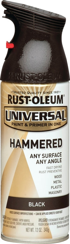 Rust-Oleum 245217 Hammered Spray Paint, Hammered, Black, 12 oz, Can