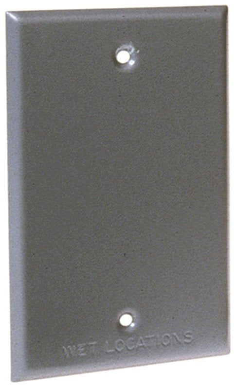 Hubbell 5173-5 Cover, 4-17/32 in L, 2-25/32 in W, Metal, Gray, Powder-Coated