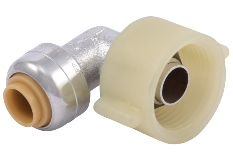 SharkBite U3537LFA Connector Pipe Elbow, 1/4 x 7/8 in, Brass, 200 psi Pressure