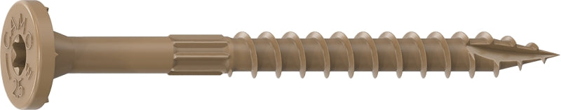 Camo 0355159 Framing Screw, 0.16 in Thread, 2-1/2 in L, Flat Head, Star Drive, Slash Point, PROTECH Ultra 4 Coated, 1000