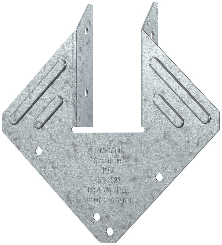Simpson Strong-Tie H1AZ Hurricane Tie, 0.923 in L, 5.28 in W, Steel, Galvanized, Fastening Method: Nail