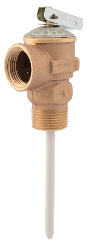 SharkBite NCLX-5 Series 23576-0150 Relief Valve, 3/4 in, MNPT x FNPT, Bronze Body